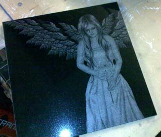 Laser Etching Example by Derbyshire Memorials